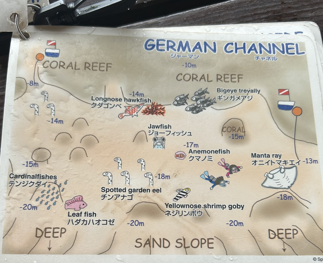 German Channel Dive Map