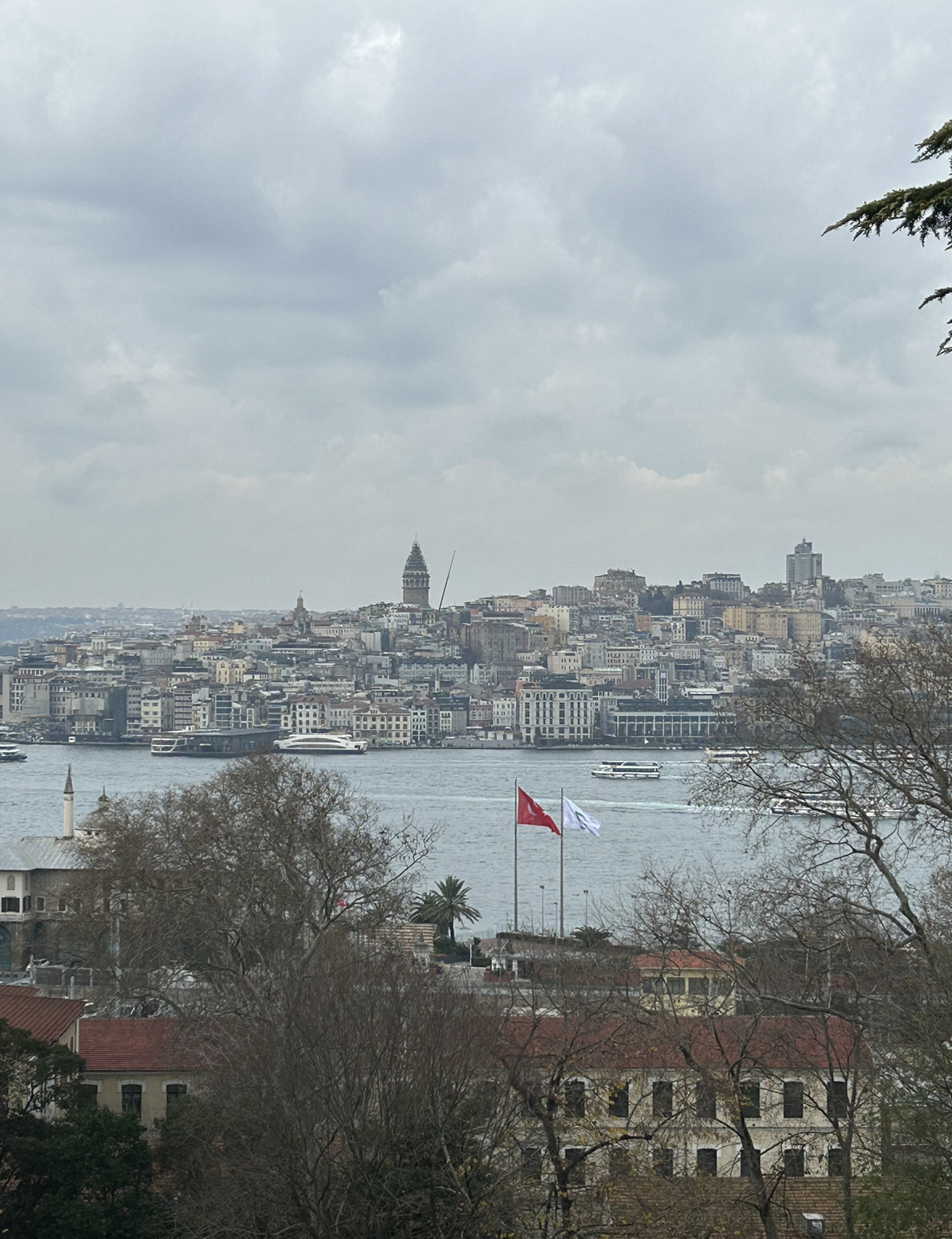 View of Bhosphorus from Topkapi Palace grounds in Istanbul