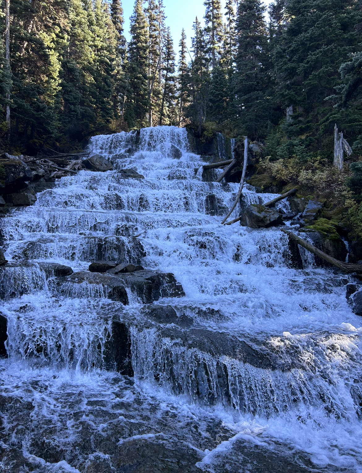 Joffre Lakes Middle Lake Trail Waterfall