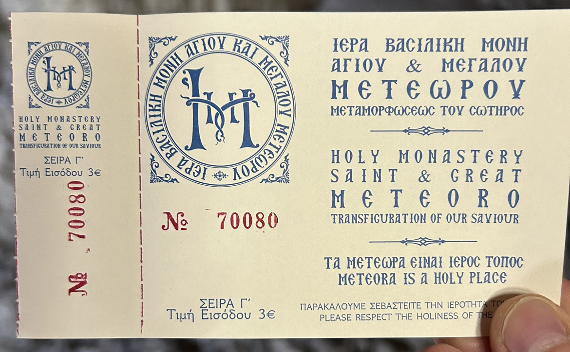 The Great Monastery of Meteoron Ticket