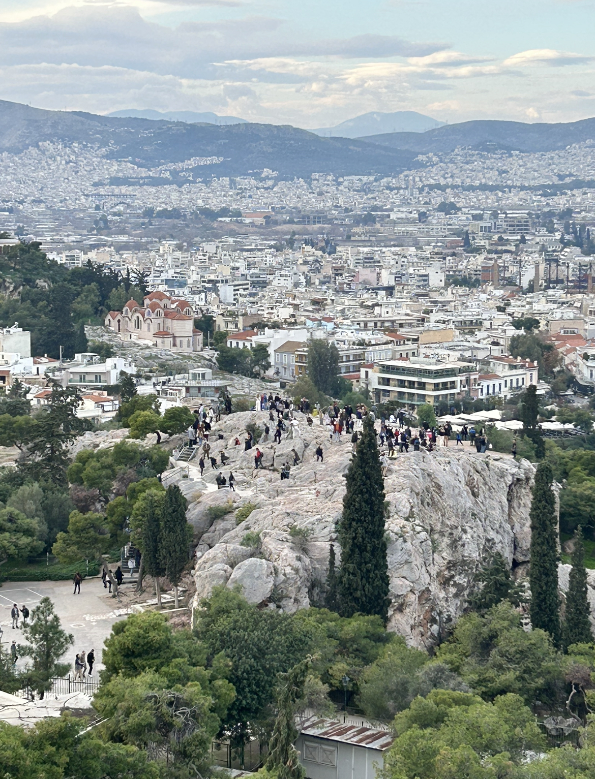 View of Athens from the Acropolis in Greece.