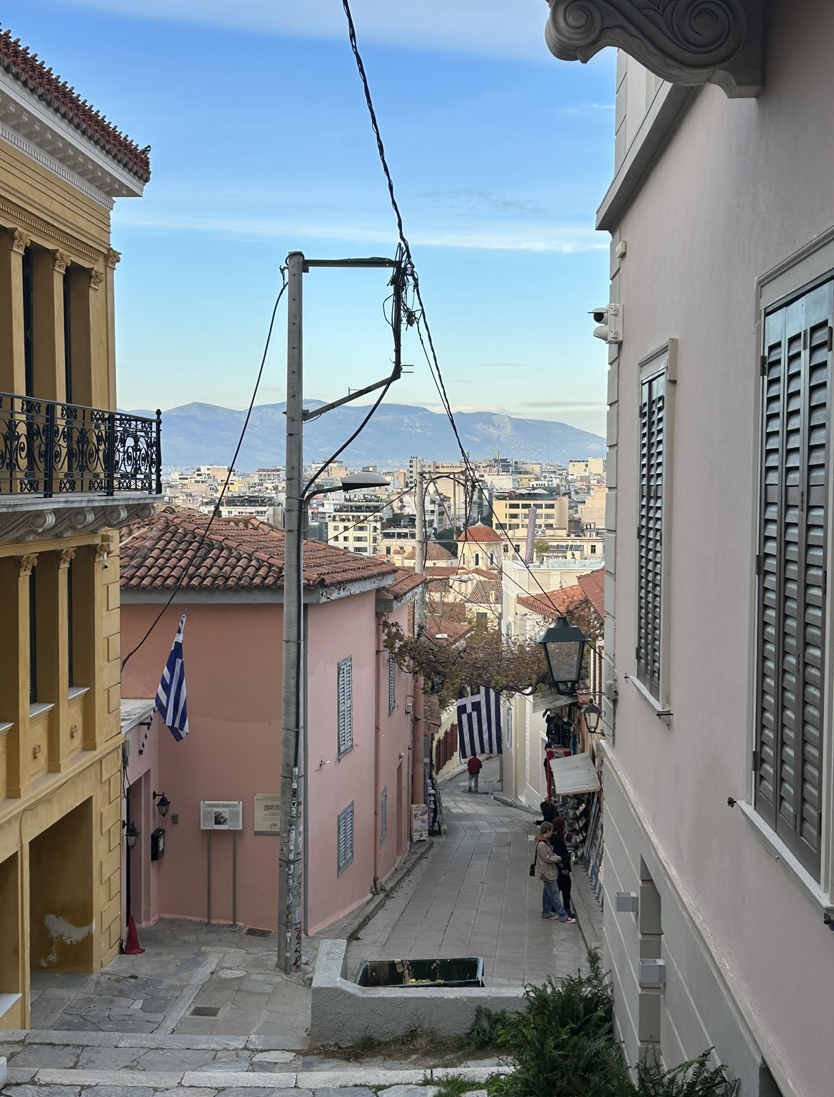 Streets close to the Acropolis in Athens, Greece.