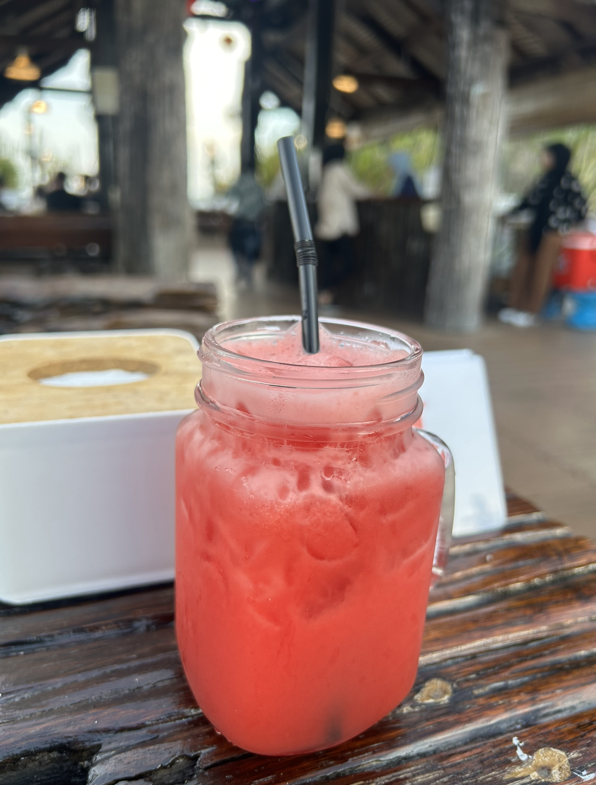 Drink at Fish Farm Restaurant. Langkawi, Malaysia.