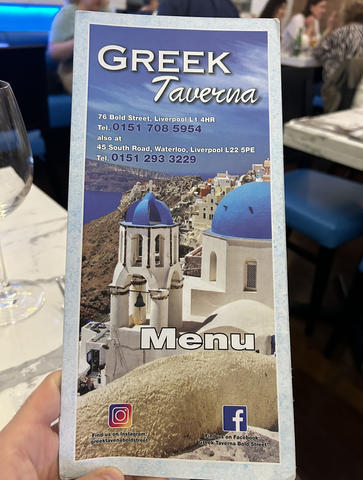 Greek Taverna Liverpool menu