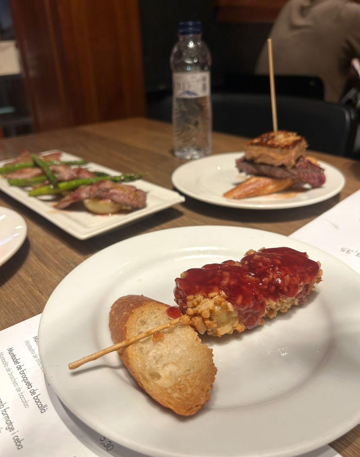 Food at Cervecería Condal, Barcelona.