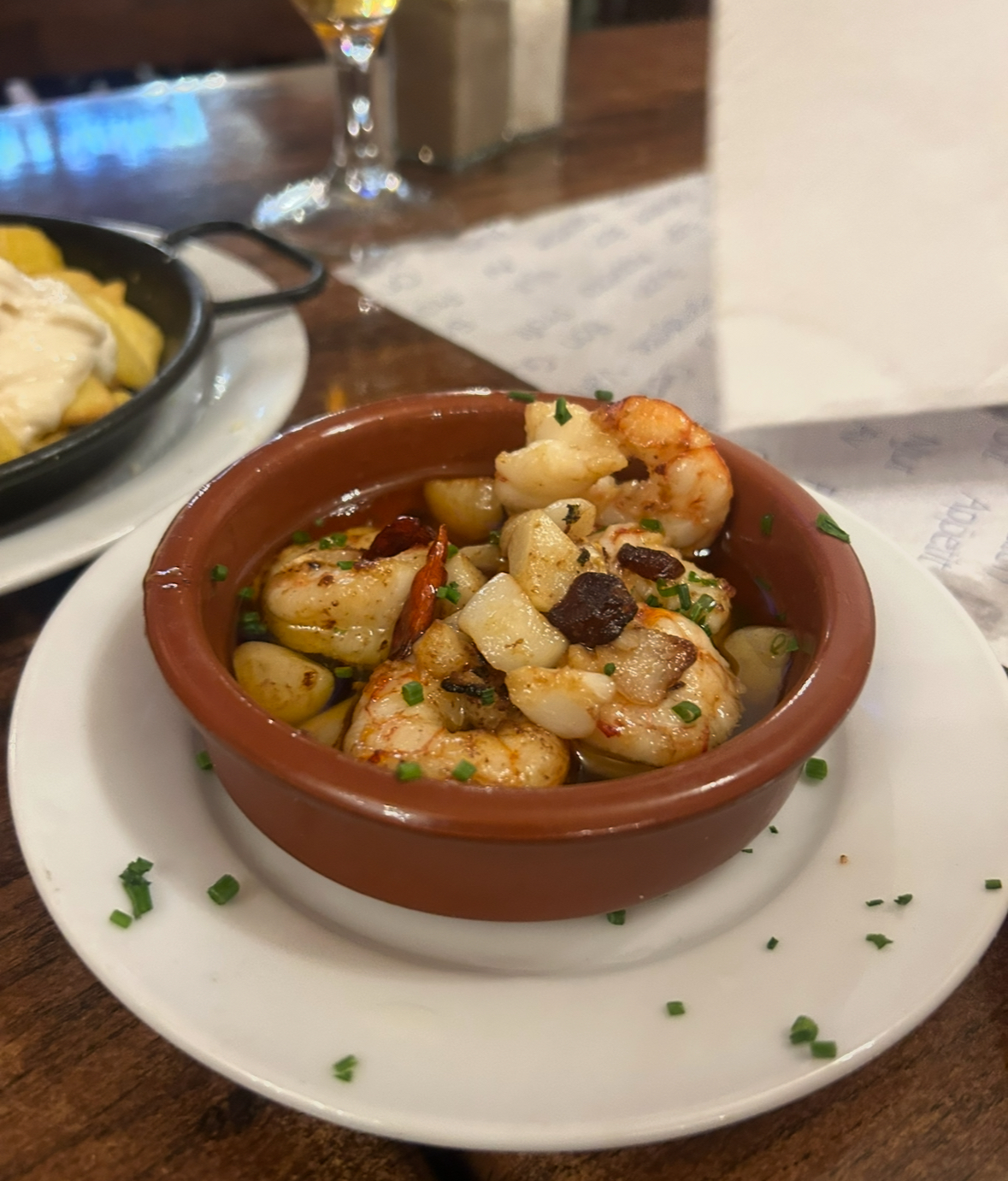 Food at Rodrigo's Bar, Barcelona.